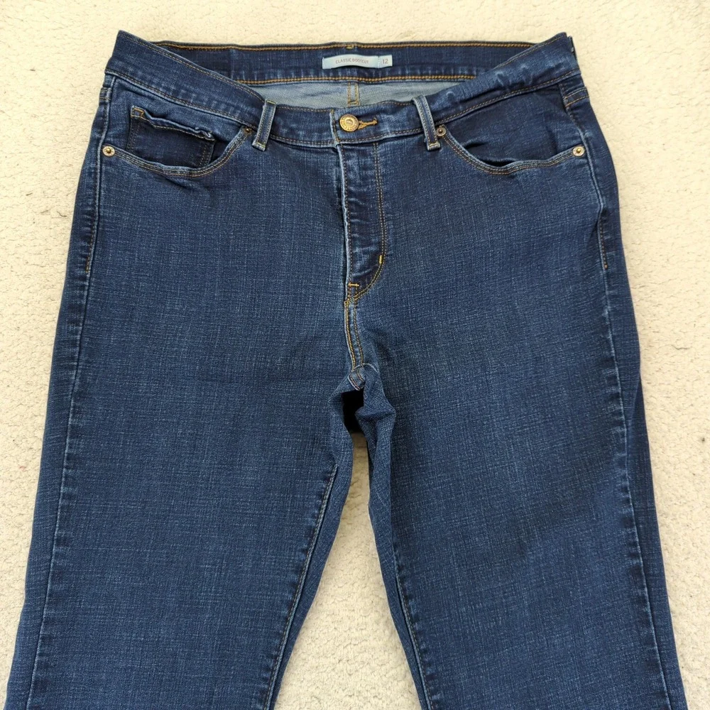 Levi's Classic Bootcut Jeans Women Size 12 Short Medium‎ Wash Denim Stretch